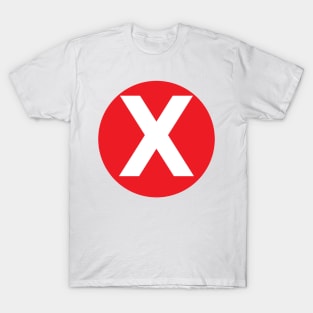 Letter X Big Red Dot Letters & Numbers T-Shirt